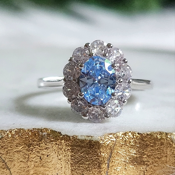 Ryze Jewelry - NWT Ryze Aquamarine Cubic Zirconia .925 Sterling Silver Ring - Multiple Sizes
